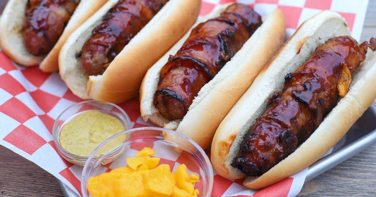 Cheese Curd Stuffed BaconWrapped Brats Recipe — Samsung Food