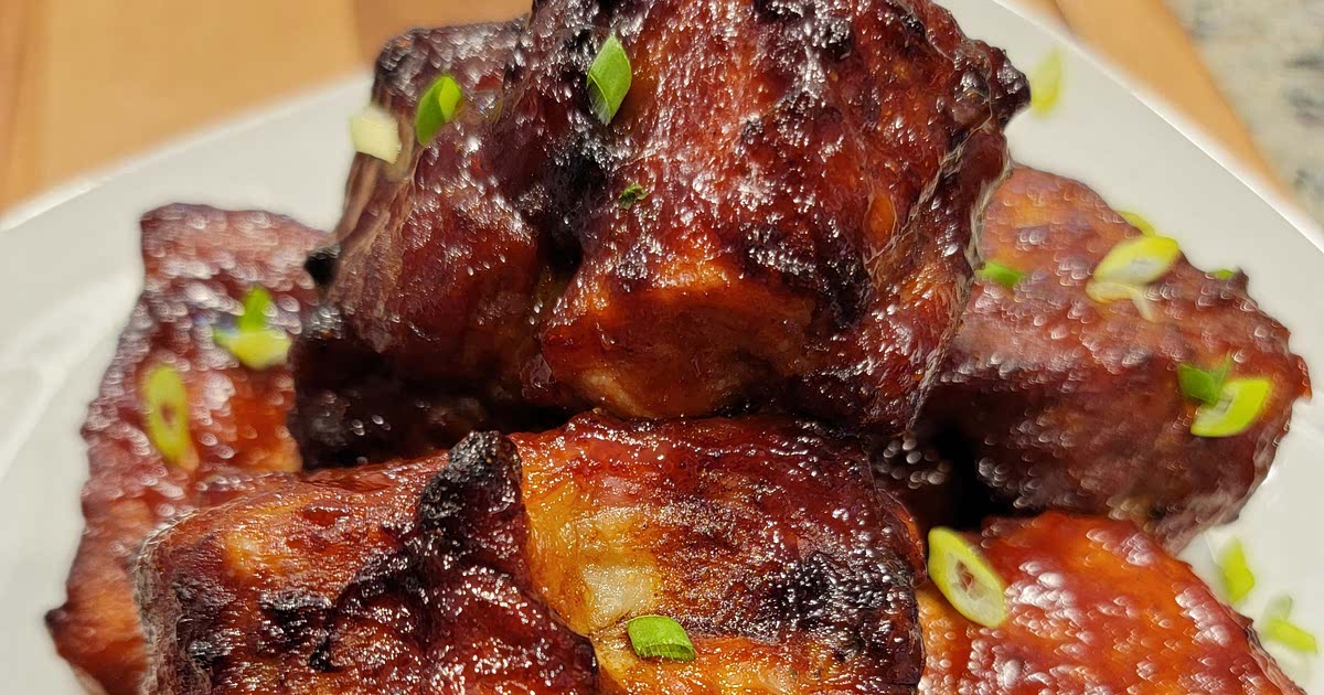 AIR FRYER STICKY BBQ RIBS Recipe Samsung Food