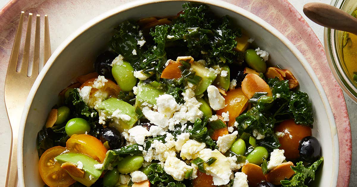 Kale & Avocado Salad with Blueberries & Edamame Recipe Samsung Food