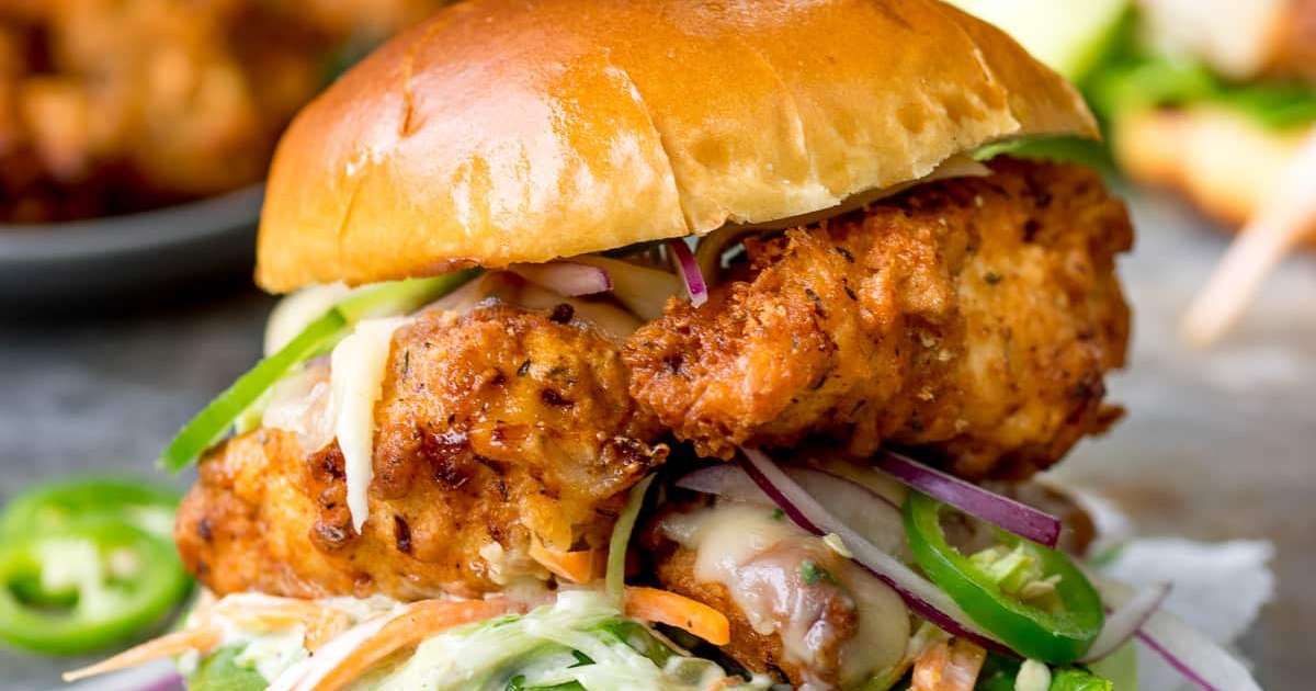 Chicken Burger Recipe - Swasthi's Recipes