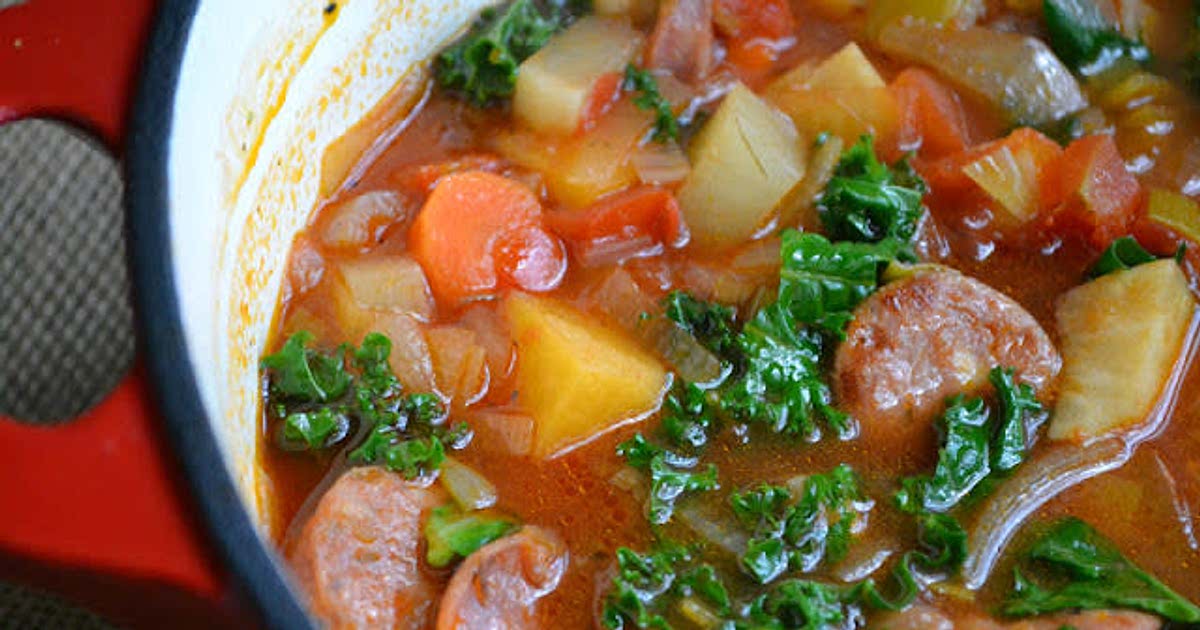 ROOT VEGETABLE SOUP WITH SAUSAGE AND KALE Recipe — Samsung Food