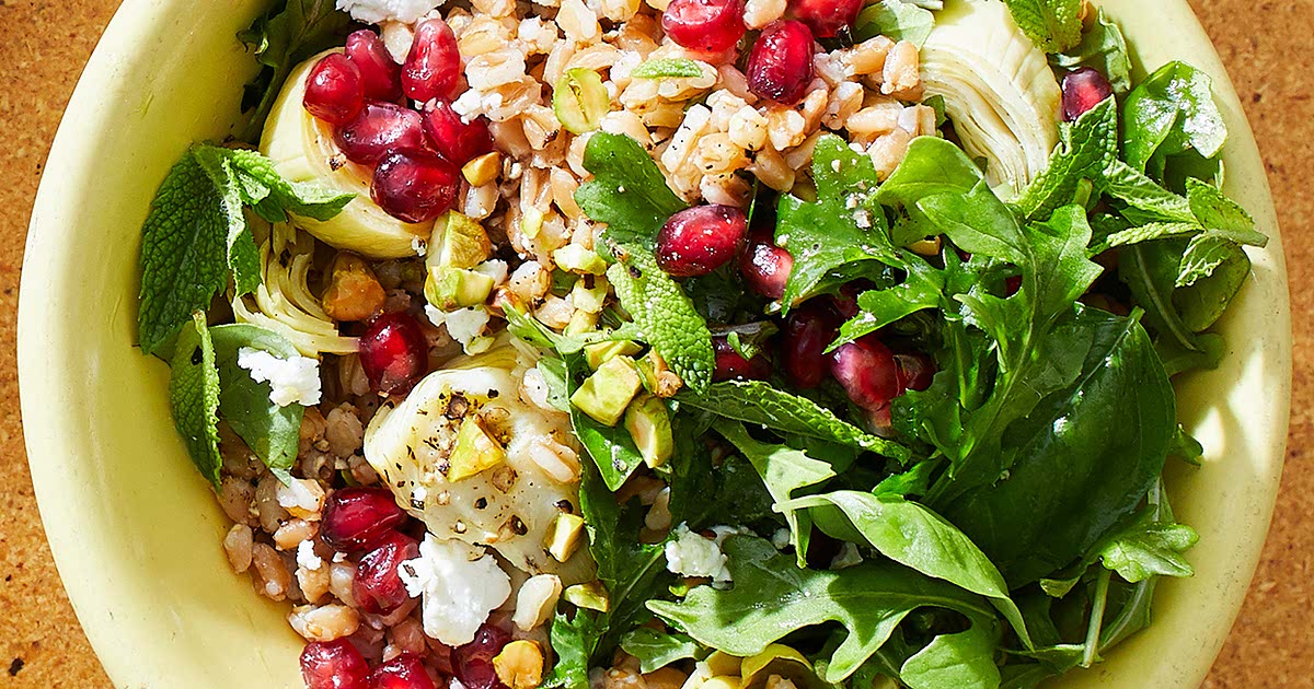 Farro Salad with Arugula, Artichokes & Pistachios Recipe Samsung Food