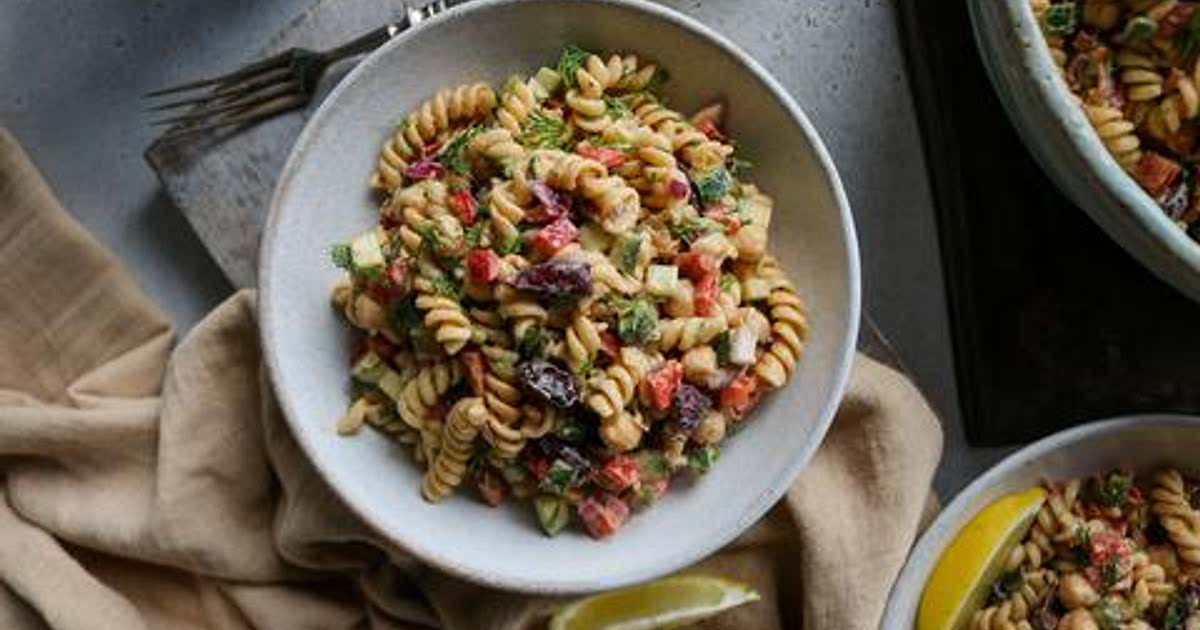 Dill Pasta Salad with a Tahini Dressing Recipe Samsung Food