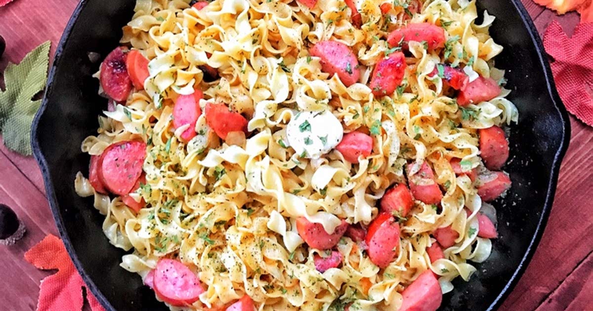 Smoked Sausage & Egg Noodles The Tipsy Housewife Recipe — Samsung Food