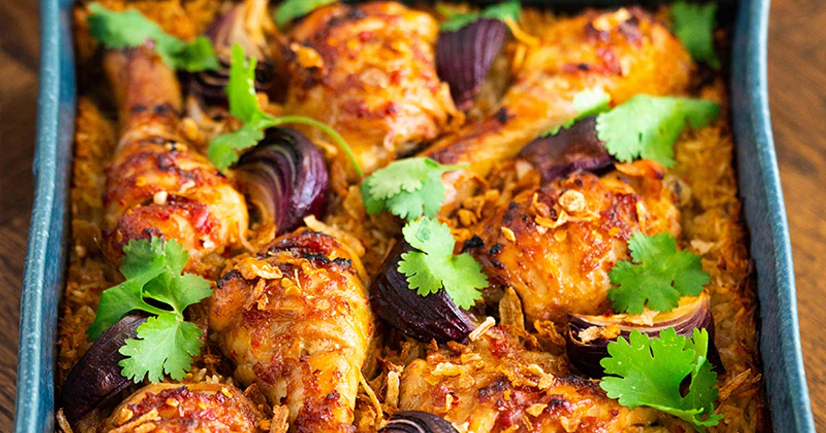 Chicken & Chilli Jam Traybake Recipe — Samsung Food