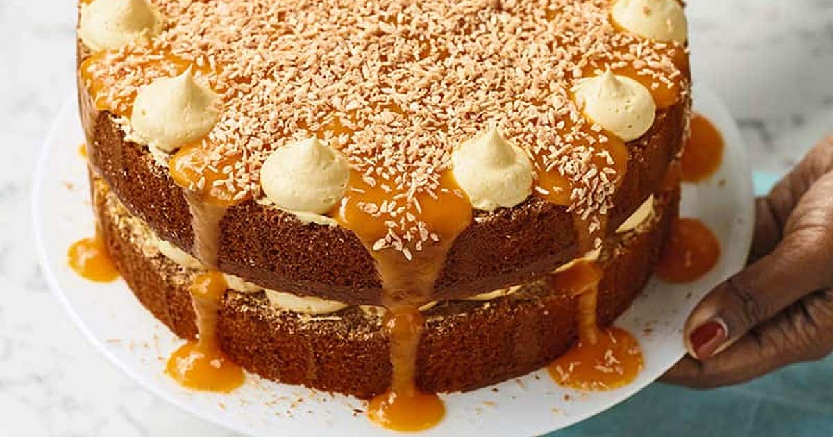 Mango and Coconut Yoghurt Cake with German Buttercream · Nadiya Hussain Recipe Samsung Food