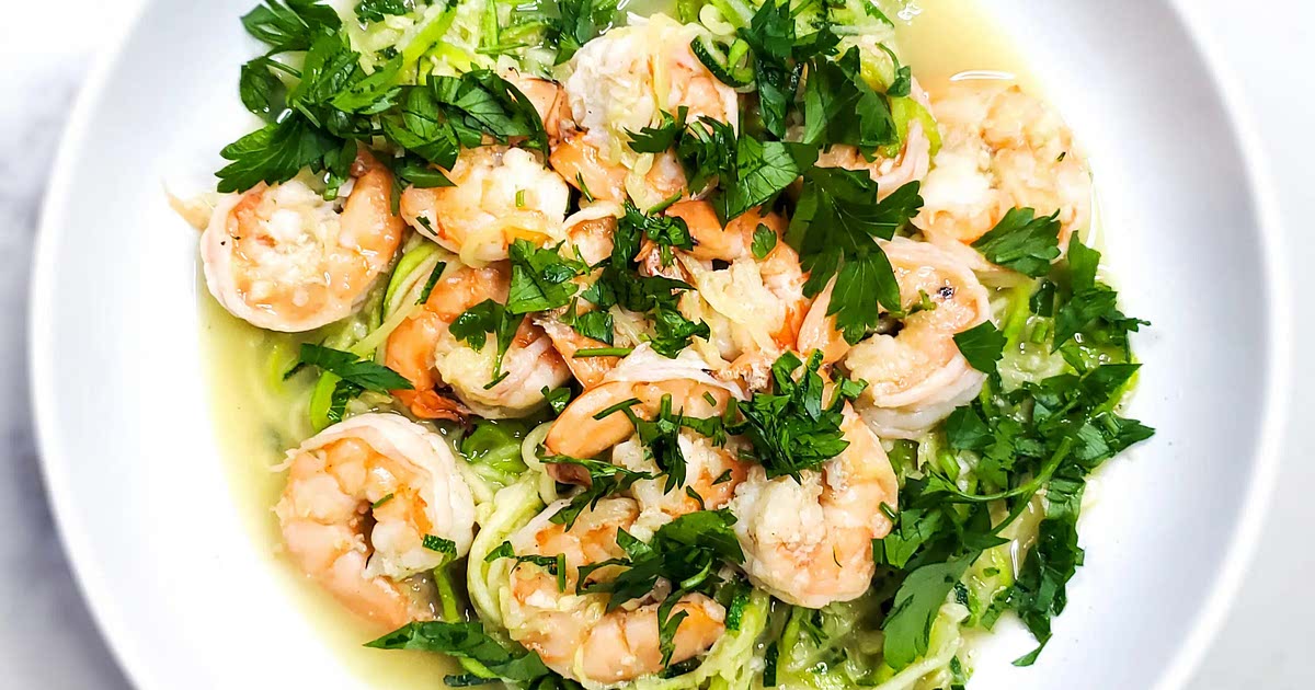 Garlic Butter Shrimp with Zucchini Noodles Recipe Samsung Food