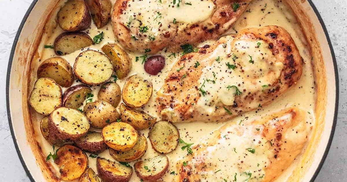 Chicken and Potatoes with Dijon Cream Sauce Recipe Whisk