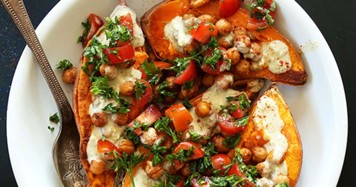 Mediterranean Baked Sweet Potatoes Recipe - Samsung Food