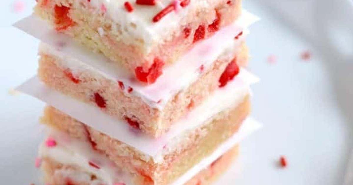 Maraschino Cherry Sugar Cookie Bars with Cream Cheese Frosting Recipe
