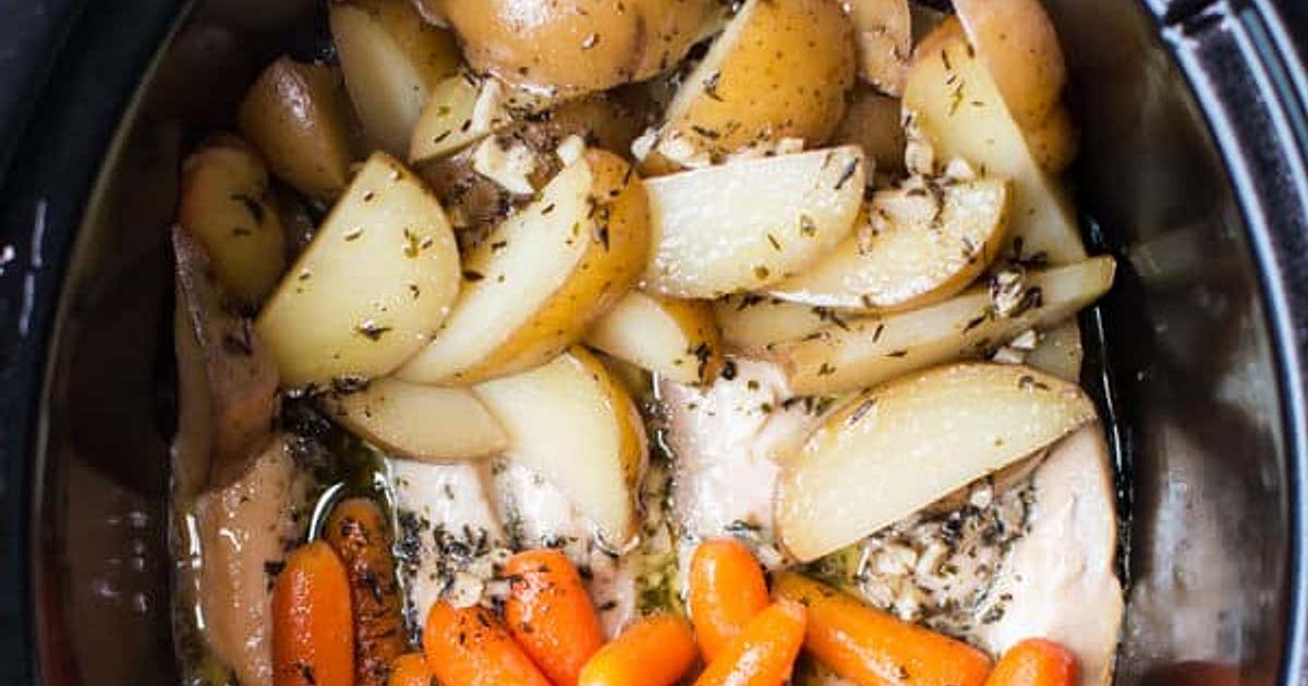 Slow Cooker Garlic Butter Chicken and Veggies Recipe Samsung Food