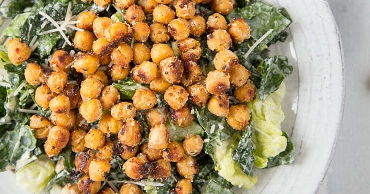 Kale Caesar Salad {with Parmesan Roasted Chickpeas} Recipe — Samsung Food