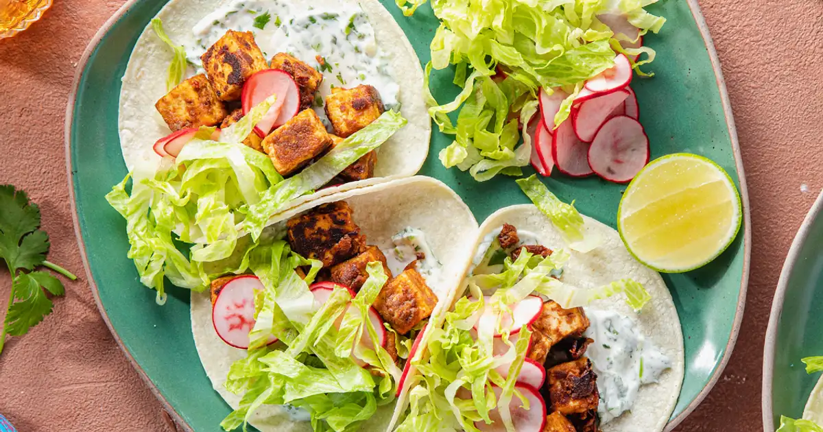Chipotle Tofu Tacos with Radish Escabeche & Cilantro Crema Recipe