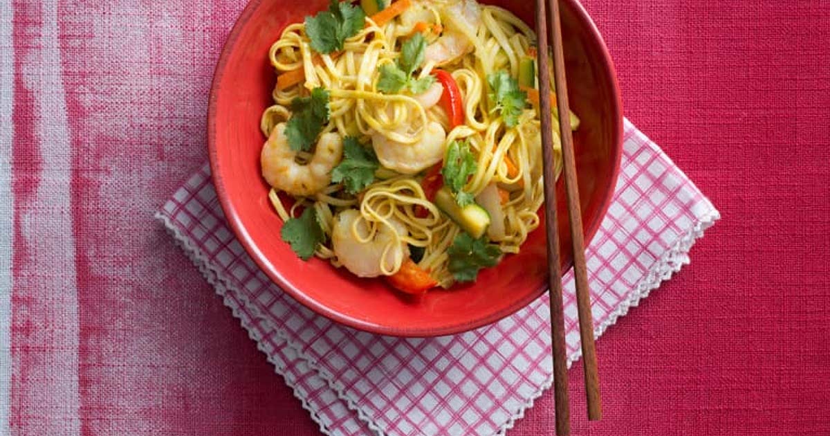 Prawn and noodle stirfry Recipe Samsung Food