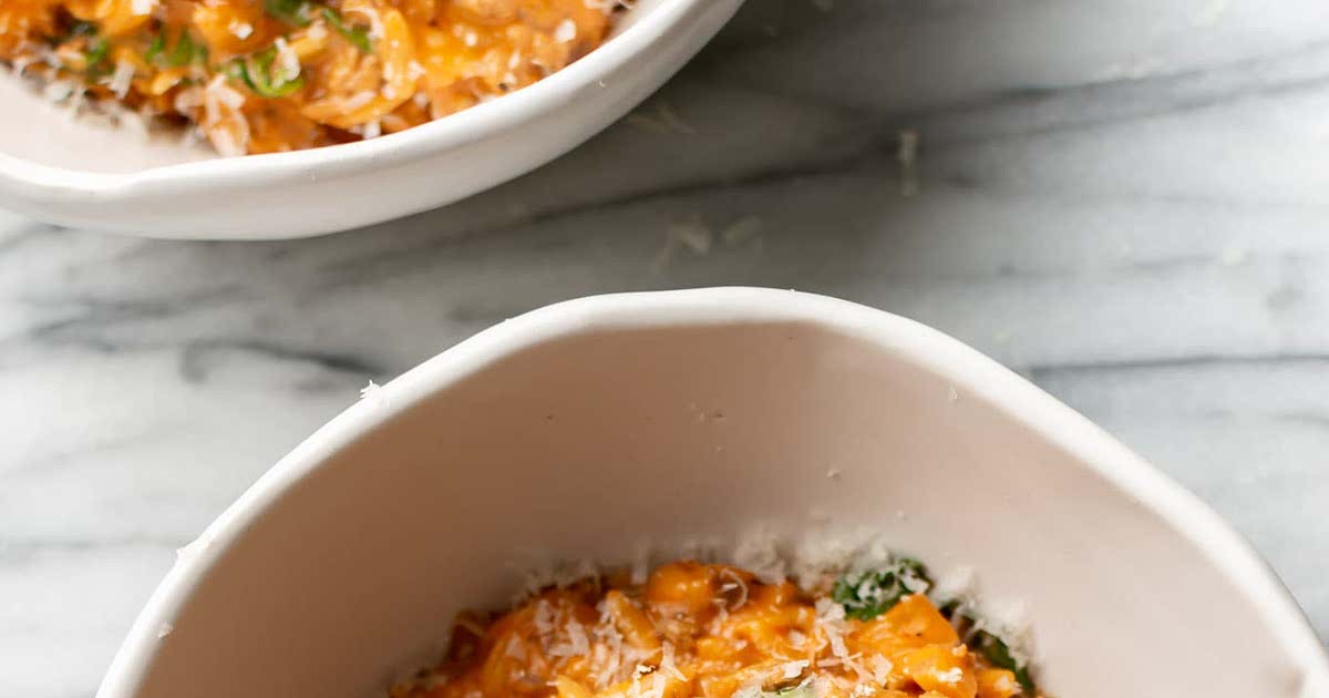 Ground Beef Orzo with Tomato Cream Sauce Recipe Samsung Food