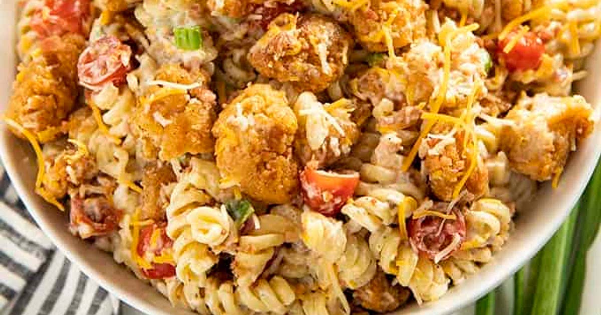 Popcorn Chicken Bacon Ranch Pasta Salad Recipe Samsung Food App
