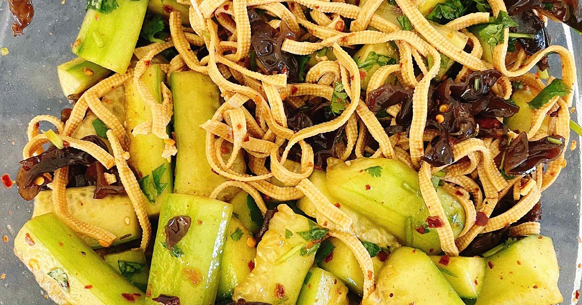 Cucumber and Wood Ear Sesame Oil Salad Recipe Samsung Food
