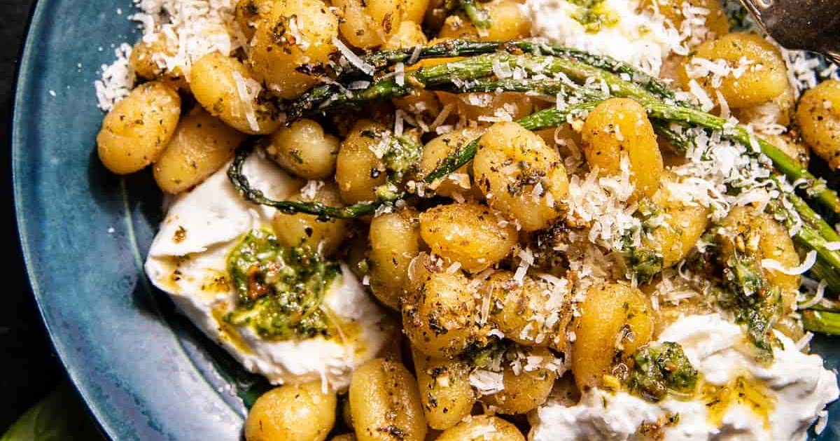 Lemon Pesto Burrata and Brown Butter Gnocchi Recipe Samsung Food