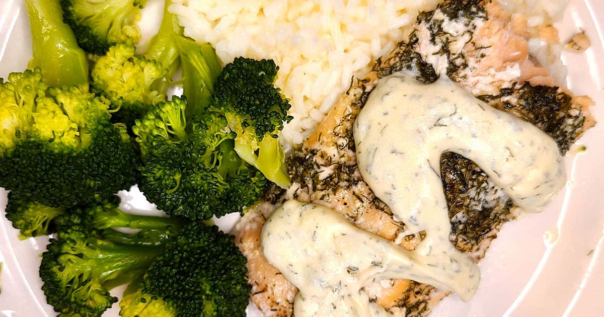 Salmon With Dill Cream Cheese Sauce Recipe Samsung Food