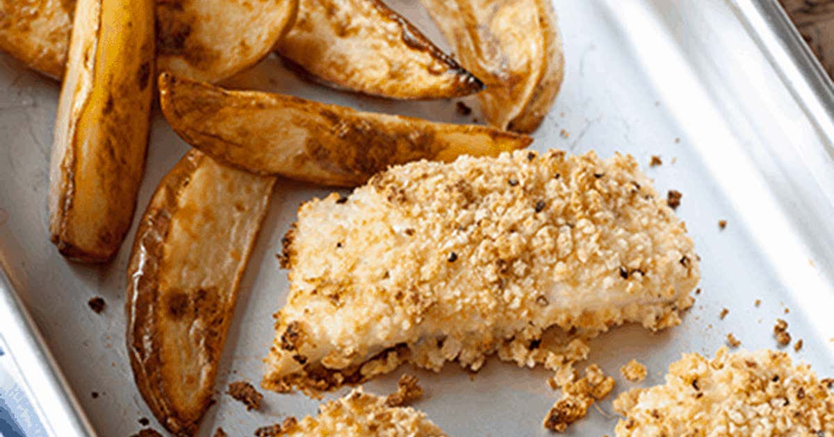 Healthy homemade fish and chips Recipe — Samsung Food