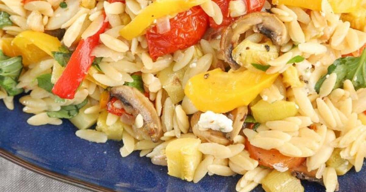Lemon Garlic Orzo with Roasted Vegetables Recipe Samsung Food