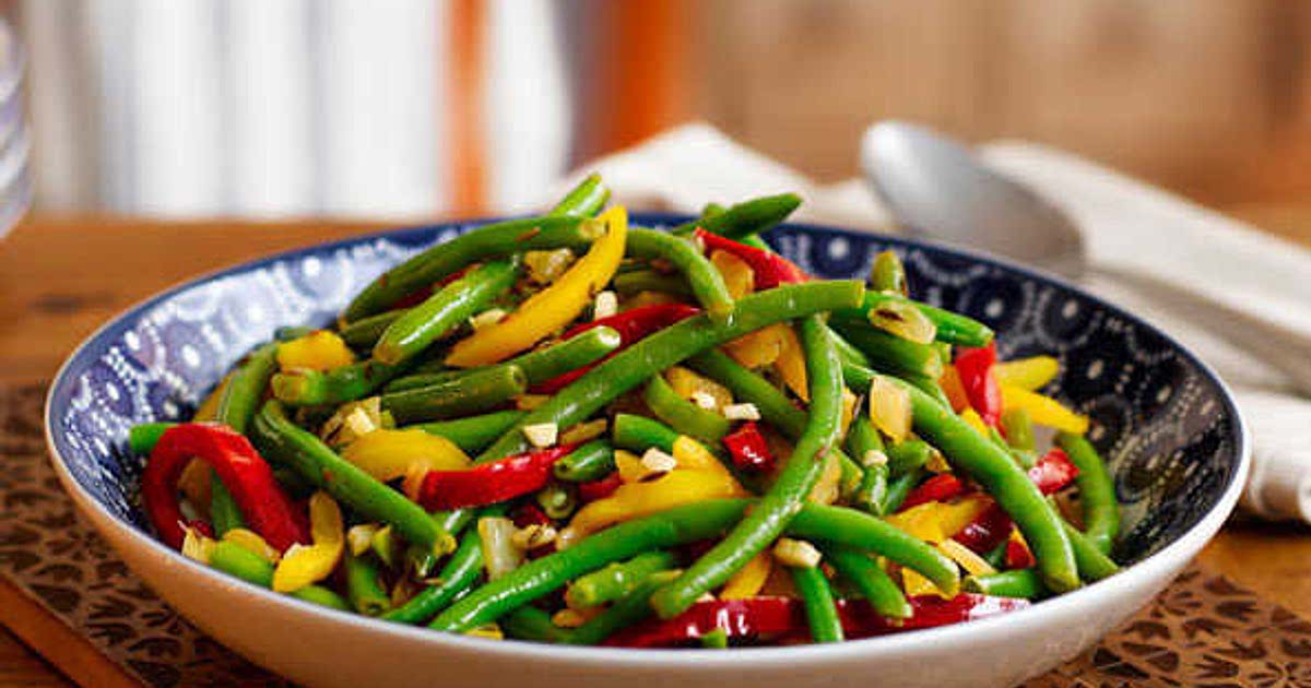 Green beans and mixed peppers with cumin Recipe Samsung Food