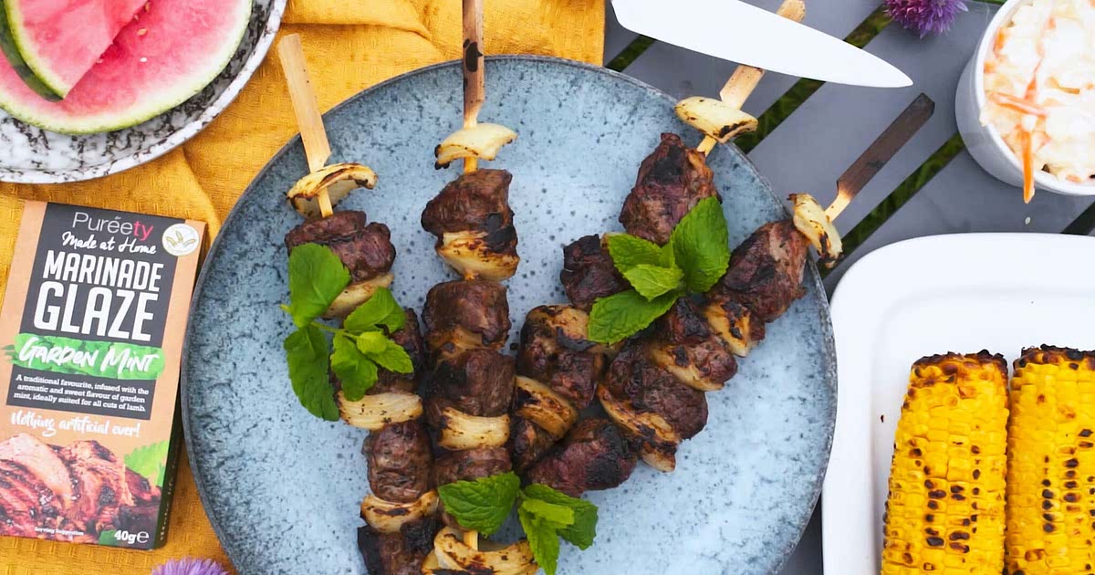 Minted Lamb and Onion Kebabs by Pureety