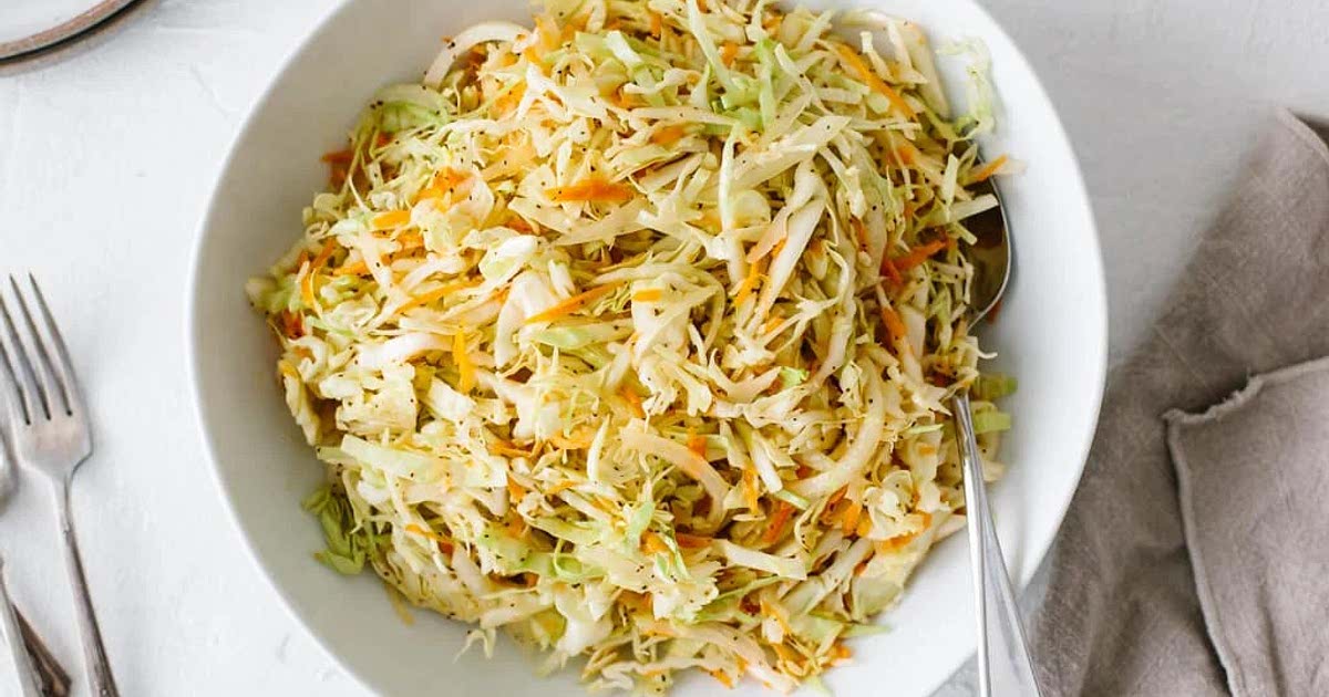 Vinegar Coleslaw Recipe (No Mayo Coleslaw) Samsung Food App