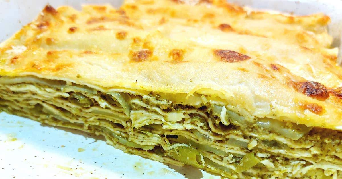 Lasagne with basil pesto, potatoes and green beans Recipe — Samsung Food