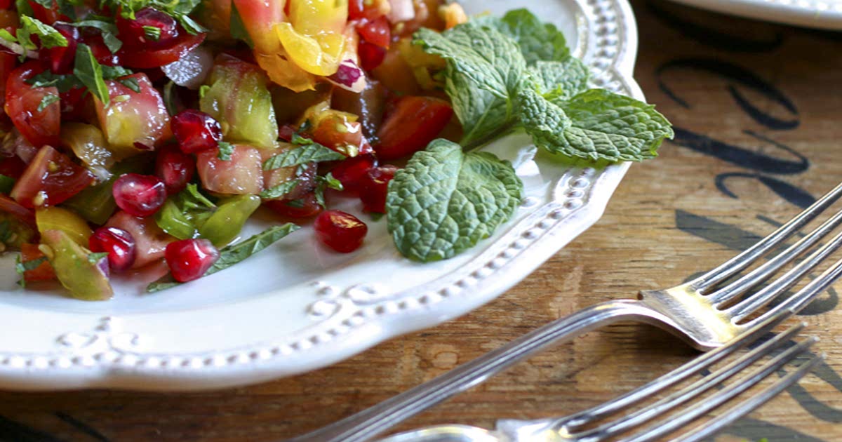 Ottolenghi's tomato and pomegranate salad Recipe Samsung Food