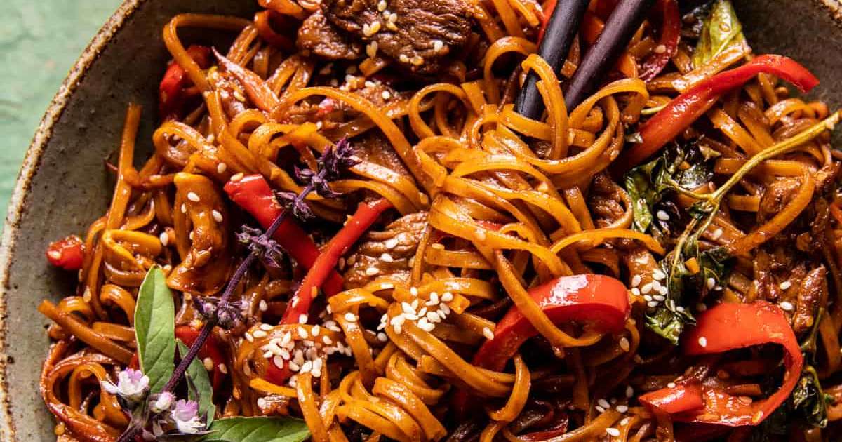 20 Minute Stir Fried Honey Ginger Sesame Noodles. - Half Baked Harvest