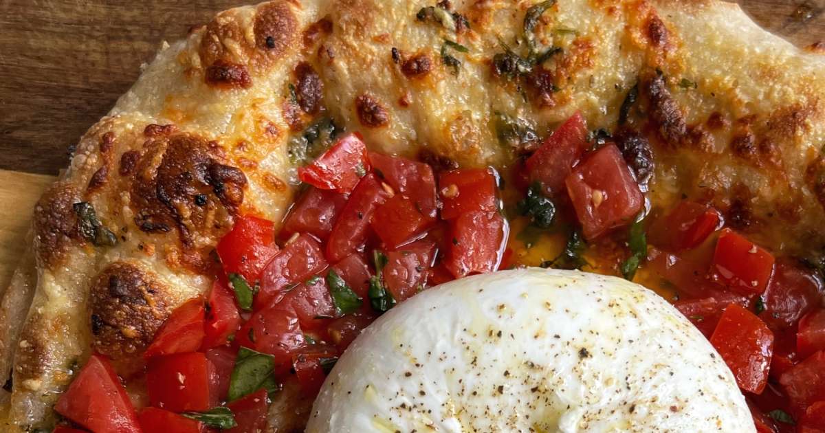 Marinated Tomato + Burrata Pizza Recipe — Samsung Food