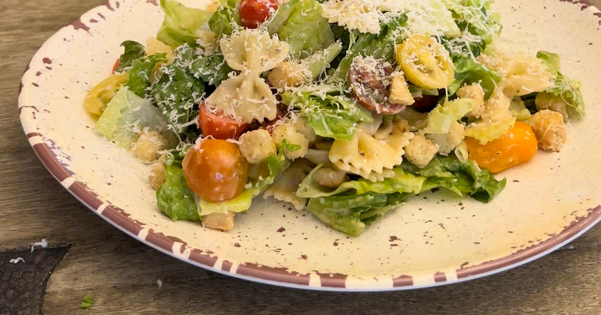 Caesar Salad with Bow Tie Pasta Recipe Samsung Food