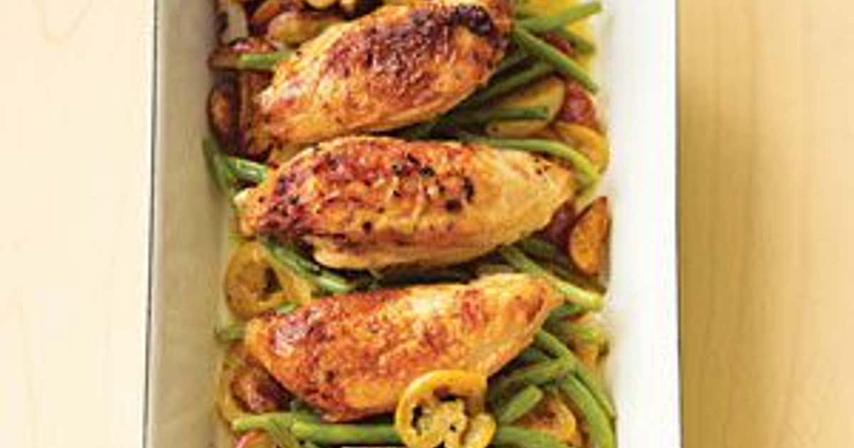 Roasted Chicken With LemonGarlic Green Beans Recipe — Samsung Food