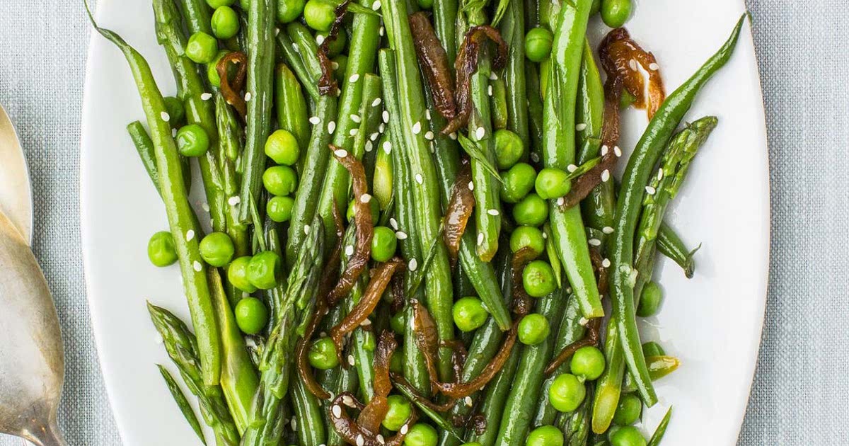 Lemony Asparagus, Beans and Peas Recipe — Samsung Food