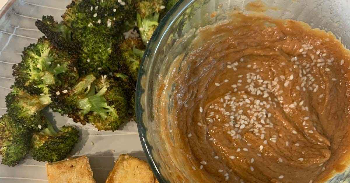 Sheet Pan Crispy Tofu and Broccoli with Peanut Sauce Recipe Samsung Food