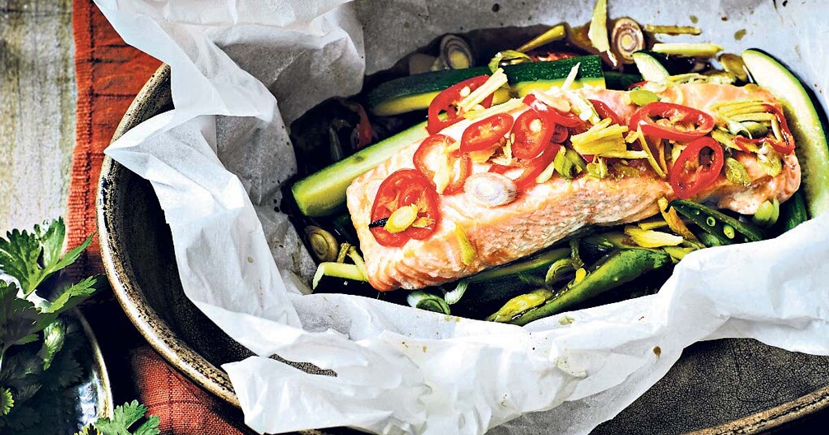 Baked salmon with ginger and lemongrass recipe Recipe — Samsung Food
