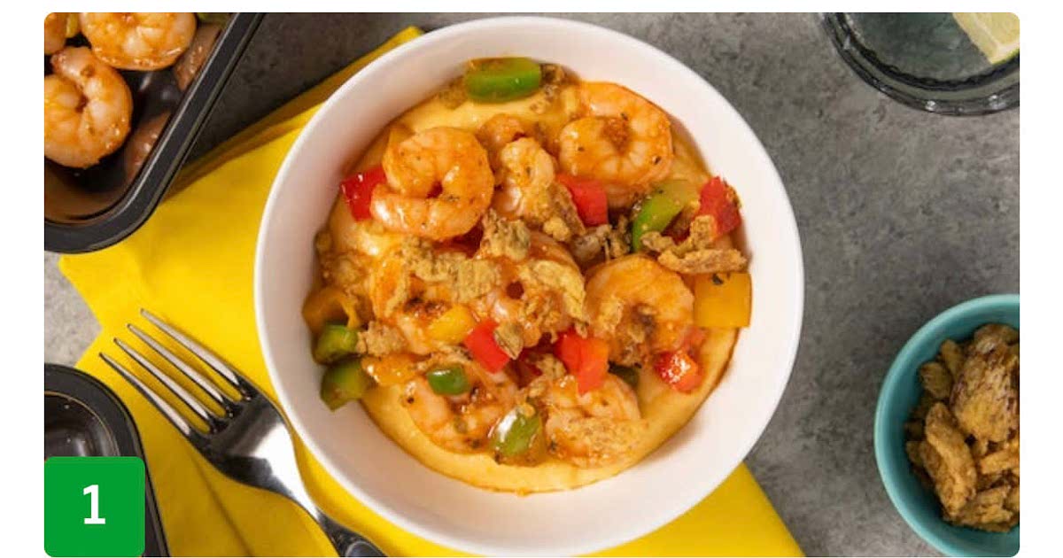 Shrimp and Grits Bowl with crispy jalapeños Recipe Samsung Food