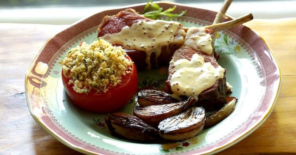 Slow Roasted Lamb Chop Recipe with Tarragon Mustard Sauce Samsung Food