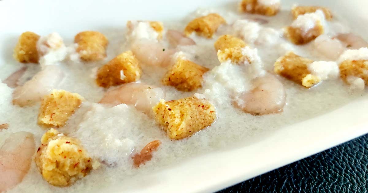 Breadcrumbs and saffron gnocchi Shrimps and cauliflower Recipe