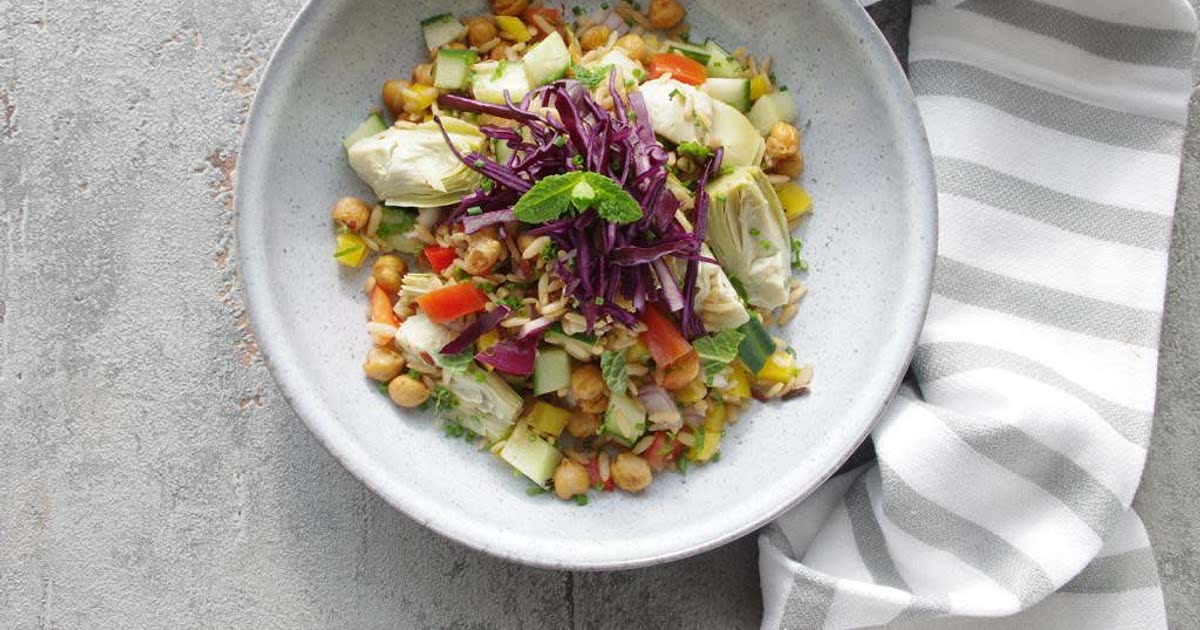 Chickpea, wild rice and artichoke salad Recipe Samsung Food