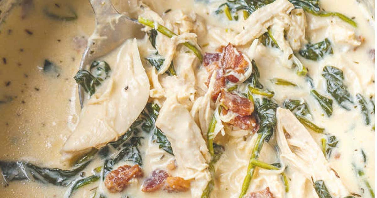 Instant pot Crack chicken w/ spinach, cream cheese, bacon Recipe