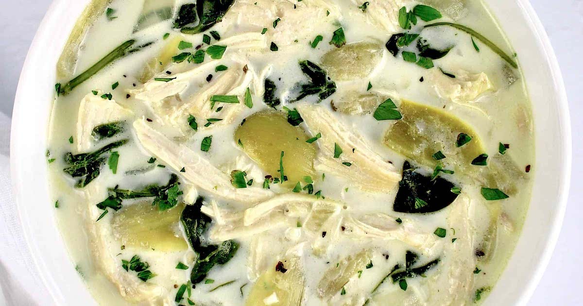 Slow Cooker Spinach Artichoke Chicken Soup Recipe — Samsung Food