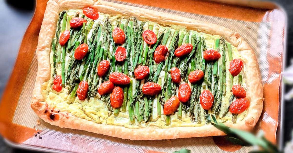 Simple Asparagus & Goat Cheese Tart Recipe Samsung Food