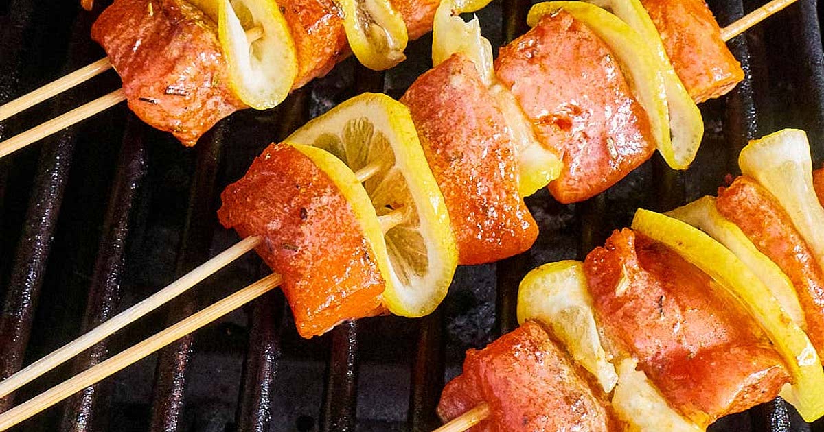 Blackened Grilled Salmon Skewers Recipe Samsung Food App