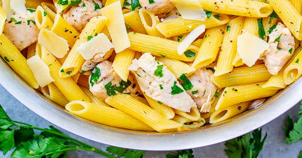 Lemon Butter Garlic Chicken Pasta Recipe Whisk
