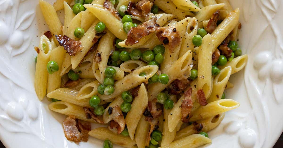 Penne Pasta, Peas and Bacon Recipe — Samsung Food