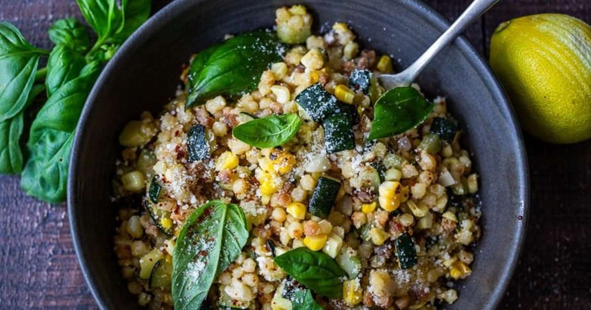 Fregola with Corn, Zucchini &amp; Basil Recipe - Samsung Food