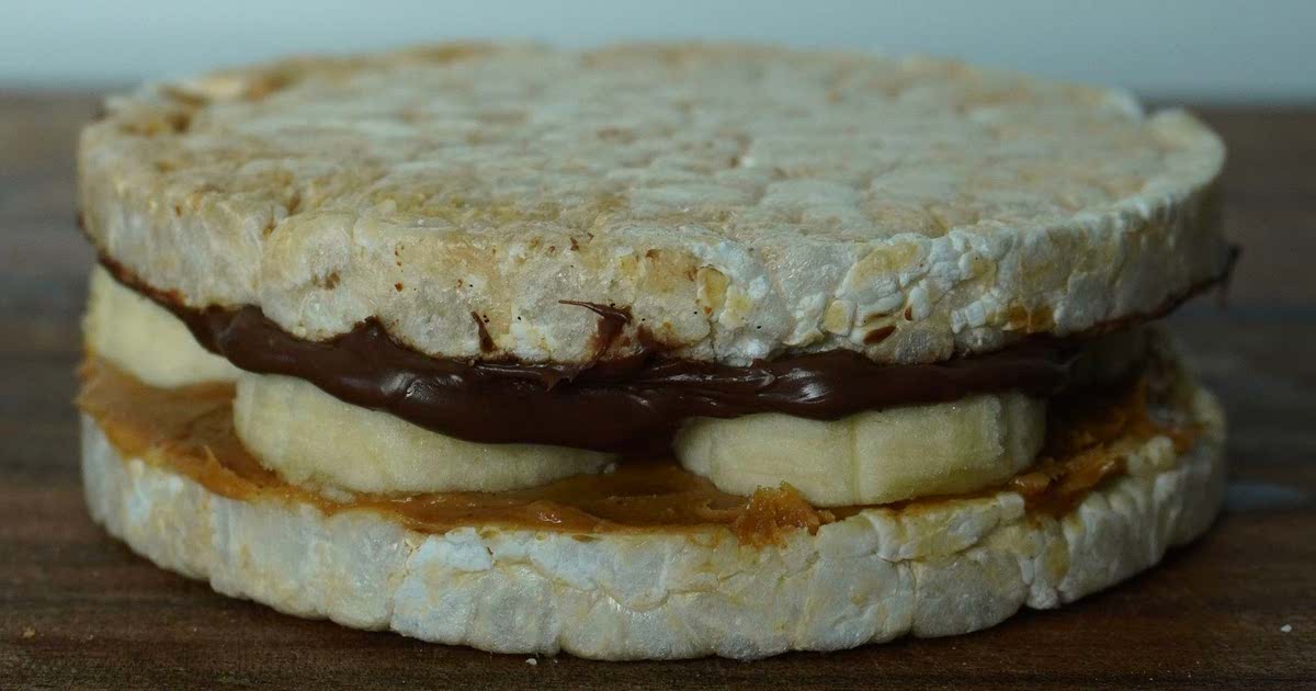 Peanut butter chocolate rice cracker sandwich Recipe Samsung Food