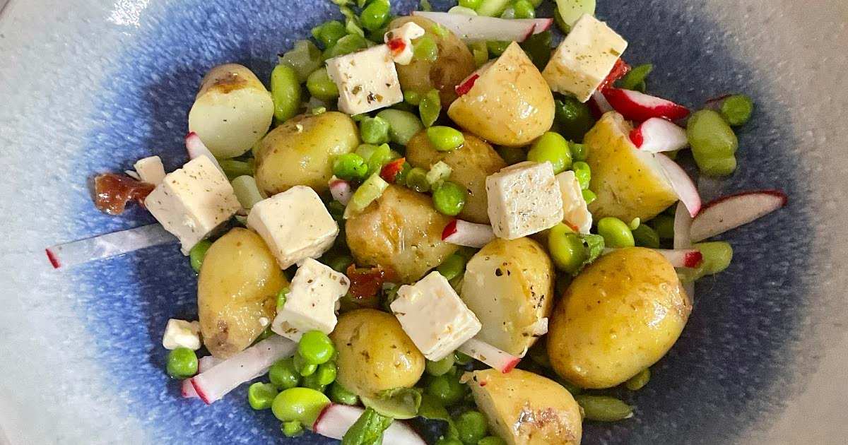 Feta Spring Beans and Jersey Royal Salad